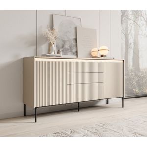 Meubella - Dressoir Timoteo - Beige - Houten - 3 Lades - 2 Deuren