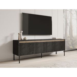 Meubella - Timoteo - TV-Meubel - Mat Zwart - 4 Deuren
