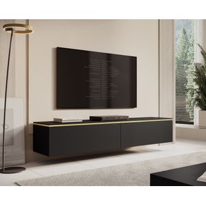 Meubella - TV-Meubel Assunta - Mat zwart - 180 cm