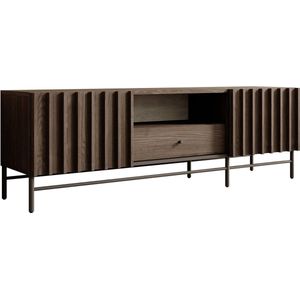 Meubella - TV-Meubel Paz - Donker Eiken - 2 Deuren - 1 Lade