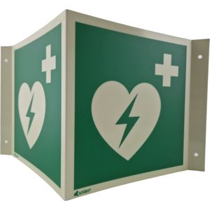 AED pictogram - 200x200mm - Defibrillator bord panorama - Kunststof