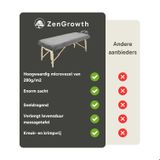 Hoeslaken Massagetafel - Grijs - Microvezel - 185cm x 70-76cm - Sneldrogend - ZenGrowth