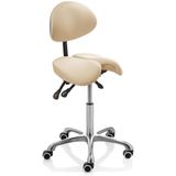 ZenGrowth - Ergonomische Zadelkruk - Beige - Kantelbare Split Zitting - Chroom Frame