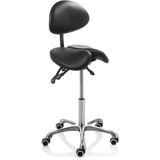 ZenGrowth - Ergonomische Zadelkruk - Zwart - Kantelbare Split Zitting - Chroom Frame