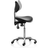 ZenGrowth - Ergonomische Zadelkruk - Zwart - Kantelbare Split Zitting - Chroom Frame