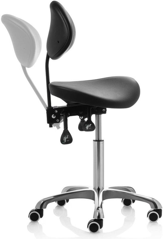 ZenGrowth - Ergonomische Zadelkruk - Zwart - Kantelbare Split Zitting - Chroom Frame