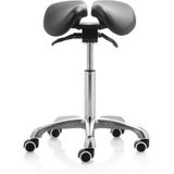 ZenGrowth - Ergonomische Zadelkruk - Zwart - Kantelbare Split Zitting - Chroom Frame