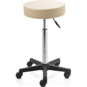 ZenGrowth - Ergonomische Tabouret - Beige - Kunststof Frame - Hoge Gasveer - Wieltjes