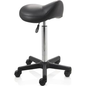 ZenGrowth - Zadelkruk - Zwart - Ergonomisch - Met Wieltjes - Hoge Gasveer