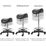 ZenGrowth - Zadelkruk - Zwart - Met Voetring - Kunststof Frame - Middelhoge Gasveer