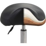 ZenGrowth - Zadelkruk - Zwart - Met Voetring - Kunststof Frame - Middelhoge Gasveer