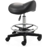 ZenGrowth - Zadelkruk - Zwart - Met Voetring - Kunststof Frame - Middelhoge Gasveer