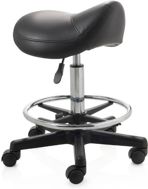 ZenGrowth - Zadelkruk - Zwart - Met Voetring - Kunststof Frame - Middelhoge Gasveer