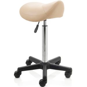 ZenGrowth - Zadelkruk - Beige - Kunststof Frame - Hoge Gasveer - Wieltjes