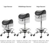 ZenGrowth - Zadelkruk - Zwart - Met Voetring - Chroom Frame - Middelhoge Gasveer