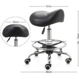 ZenGrowth - Zadelkruk - Zwart - Met Voetring - Chroom Frame - Middelhoge Gasveer