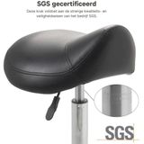 ZenGrowth - Zadelkruk - Zwart - Met Voetring - Chroom Frame - Middelhoge Gasveer