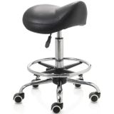 ZenGrowth - Zadelkruk - Zwart - Met Voetring - Chroom Frame - Middelhoge Gasveer