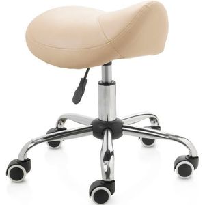 ZenGrowth - Zadelkruk - Beige - Wieltjes - Chroom Frame - Lage Gasveer