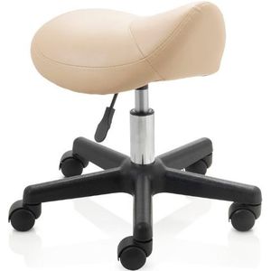 ZenGrowth - Zadelkruk - Beige - Kunststof Frame - Lage Gasveer - Wieltjes