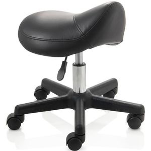 ZenGrowth - Zadelkruk - Zwart - Kunststof Frame - Lage Gasveer - Wieltjes