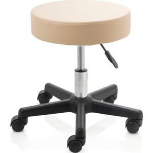 ZenGrowth - Ergonomische Tabouret - Beige - Kunststof Frame - Lage Gasveer - Wieltjes