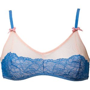 Lacely - Aria Lingerie Triangle Bra | Blauw Kant | Verstelbare Bandjes & Haaksluiting | Perfecte Pasvorm voor Elegante Comfort