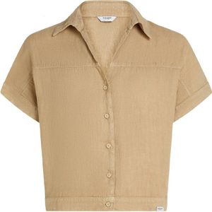 Penn&Ink N.y, Dames, Blouses & Shirts, Beige, Maat: 3XL Linnen,