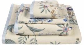 Secret Garden - Washandje Set/3 - Wit/Blauw - 16x22cm - Badstof