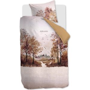 Riviera Maison dekbedovertrek Aurelia brown - 1-persoons 140x200/220cm + 1 sloop