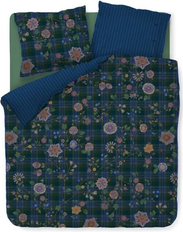 Pip Studio Flores Felices Dekbedovertrek - Tweepersoons - 200x200/220 cm - Donkerblauw