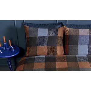 Beddinghouse - Becket - Dekbedovertrek - Blauw - Flanel - Inclusief Kussensloop