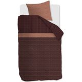 Beddinghouse - River - Dekbedovertrek - Donkerrood - Flanel - 1-persoons