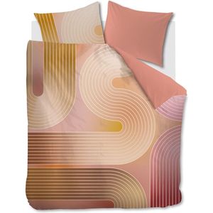Beddinghouse Dutch Design Curves Dekbedovertrek - Koraalrood - 100% Katoensatijn