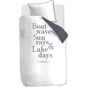 Rivièra Maison - Lake Days - Dekbedovertrek - Marineblauw - 140 x 200 / 220 cm - 1-Persoons