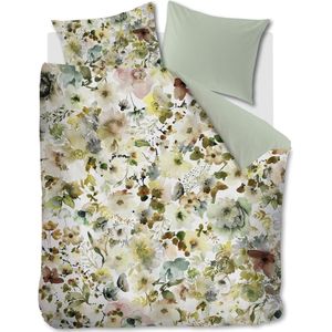 Qiwagu Dekbed met plantenprint, grijs, dekbed 220 x 240 cm voor 2