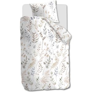 Dekbedovertrek - Ariadne - Aquarel Planten Print - 100% Flanel Katoen - 240 cm