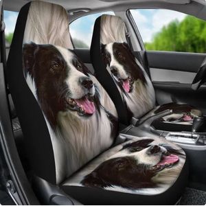Stoelhoezen auto - Universeel - Stoelhoes voor in de auto - stoelovertrek - Bordercollie - zwart/wit