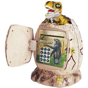 Dinosaurus spaarpot - digitaal - elektronisch - lichtgevend - beige