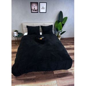 Beau Maison Teddy Fleece dekbedovertrek Black 200x200/220 cm