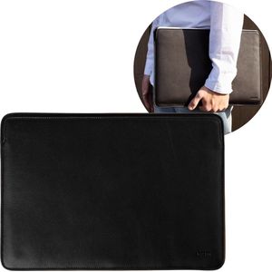 Accezz Leather Laptop hoes voor de Apple MacBook 14 inch - Laptopsleeve - Zwart