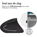 imoshion Ergonomische Draadloze Muis - Rechtshandige Muis Draadloos - USB-A - Zwart