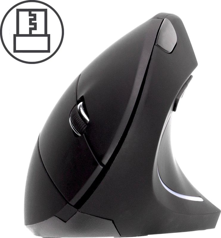imoshion Ergonomische Draadloze Muis - Rechtshandige Muis Draadloos - USB-A - Zwart