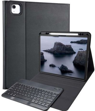 Accezz - AZERTY Bluetooth Keyboard Bookcase - Zwart - Kunststof