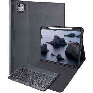 Accezz - AZERTY Bluetooth Keyboard Bookcase - Zwart - Kunststof