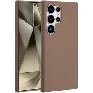 Accezz Liquid Silicone Backcover met MagSafe voor de Samsung Galaxy S24 Ultra - Lichtbruin