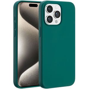 Accezz Liquid Silicone Backcover met MagSafe voor de Apple iPhone 15 Pro Max - Forest Green