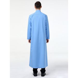 Livano Arabisch Mannen Kaftan - Djellaba Heren - Islamitische Kleding - Moslim Kleding - Alhamdulillah - Khaki XXXL