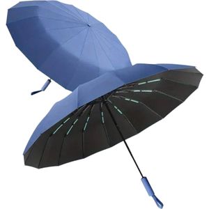 Livano Windproof Paraplu - Opvouwbaar - Moderne Stormparaplu - Stormproef - Automatisch Uitklapbaar - Umbrella - Blauw
