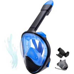 Livano Snorkelmasker - Volwassenen - Snorkel - Snorkelset - Duikbril - Full Face - L/XL - Blauw